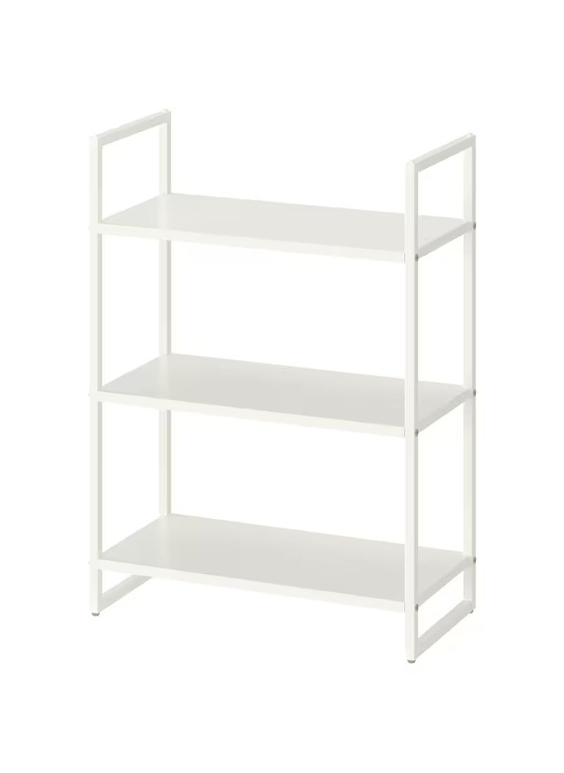 Durable Storage Shelving Rack Storage Shelving Unit Heavy Duty Steel Organizer for Home, Bathroom, Kitchen, Office, Laundry, White  25x51x70 cm