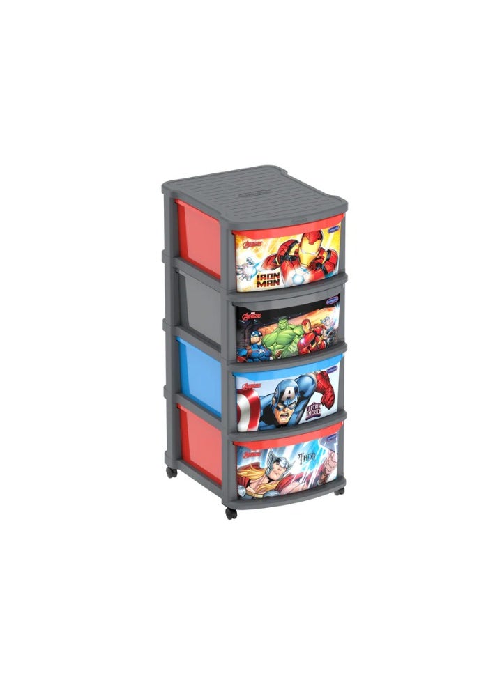 Marvel Avengers Multipurpose Storage Cabinet 4 Drawers with Wheels