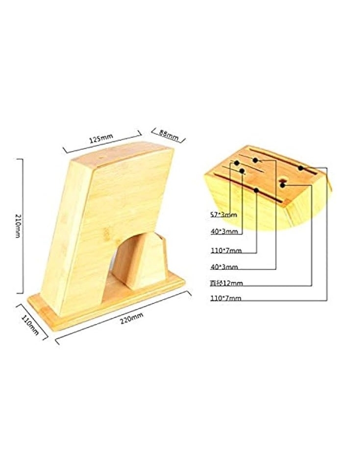 Multifunctional Holes Bamboo Knife Rack Tool Wood Kitchen