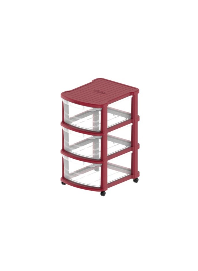 3 Tiers Multipurpose Storage Cabinet with Wheels