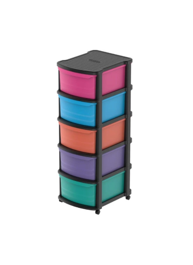 5 Tiers Multipurpose Storage Cabinet with Wheels