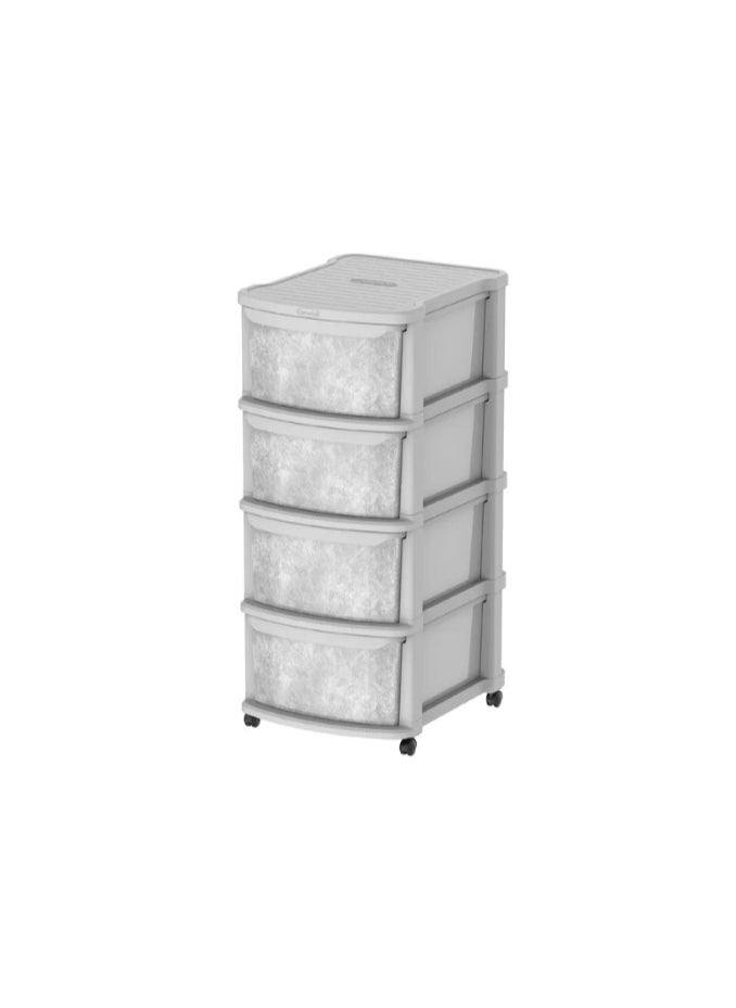 Ceramic 4 Tiers Multipurpose Storage Cabinet with Wheels