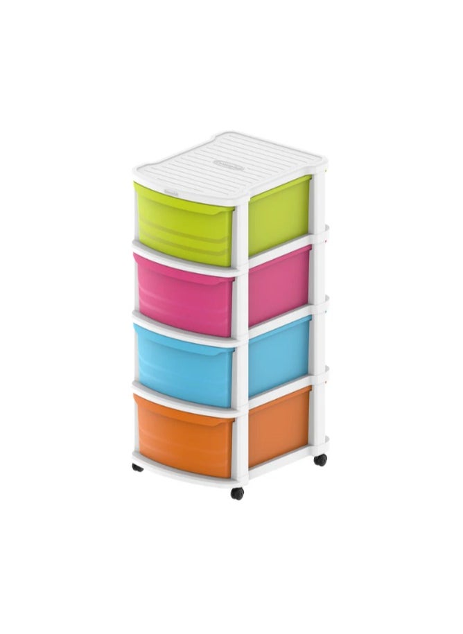 4 Tiers Multipurpose Storage Cabinet with Wheels