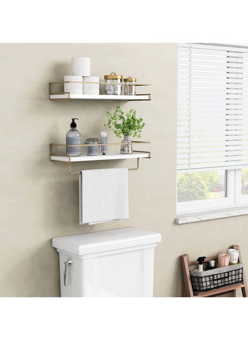 Floating Bathroom Shelves Wall Mounted,Modern Bathroom Organizer for Wall Decor Storage, Set of 2