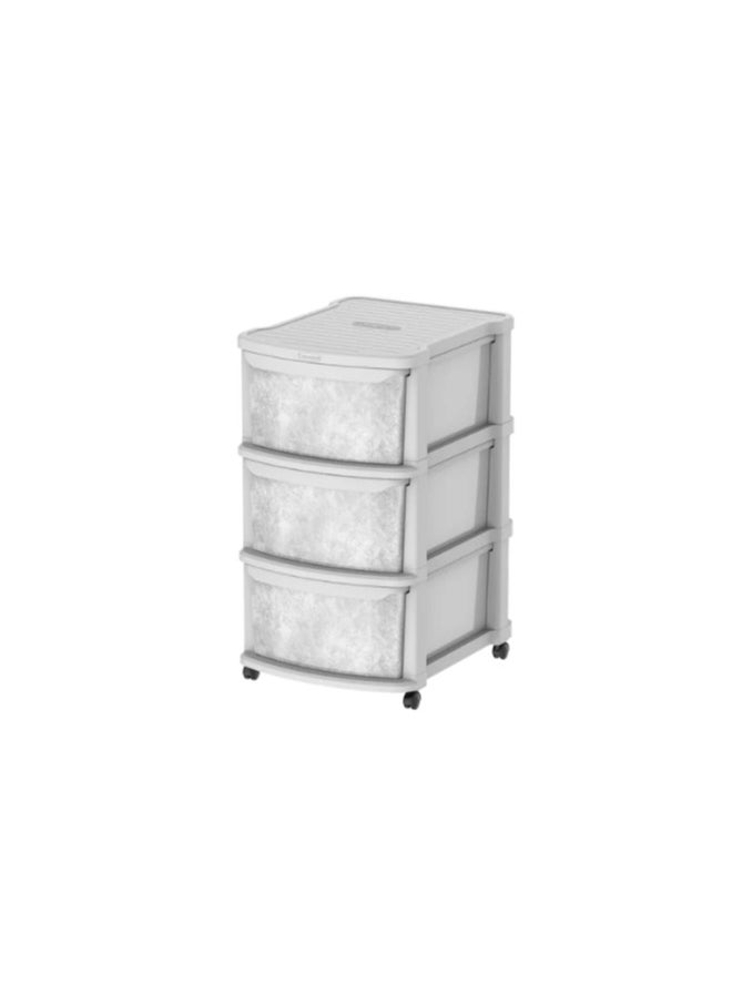 Ceramic 3 Tiers Multipurpose Storage Cabinet with Wheels