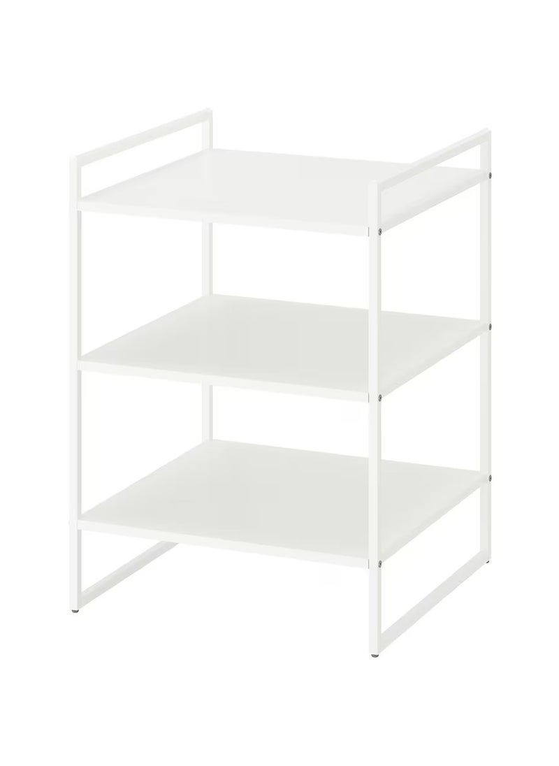 Durable Storage Shelving Rack Storage Shelving Unit Heavy Duty Steel Organizer for Home, Bathroom, Kitchen, Office, Laundry, White  50x51x70 cm