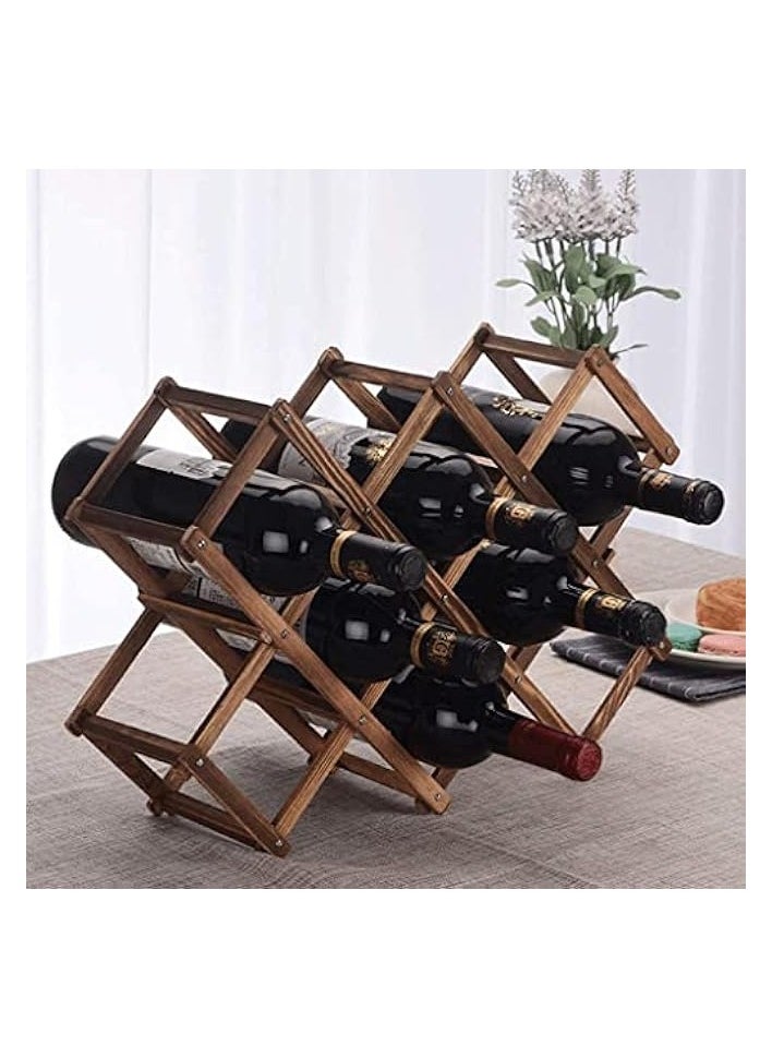 oy Wooden Wine Rack Wood Wine Bottle Holder Tabletop Freestanding Foldable Wood Bottle Holder Wine Shelves Shelf Wine Display Storage Rack Drink Bottle Rack