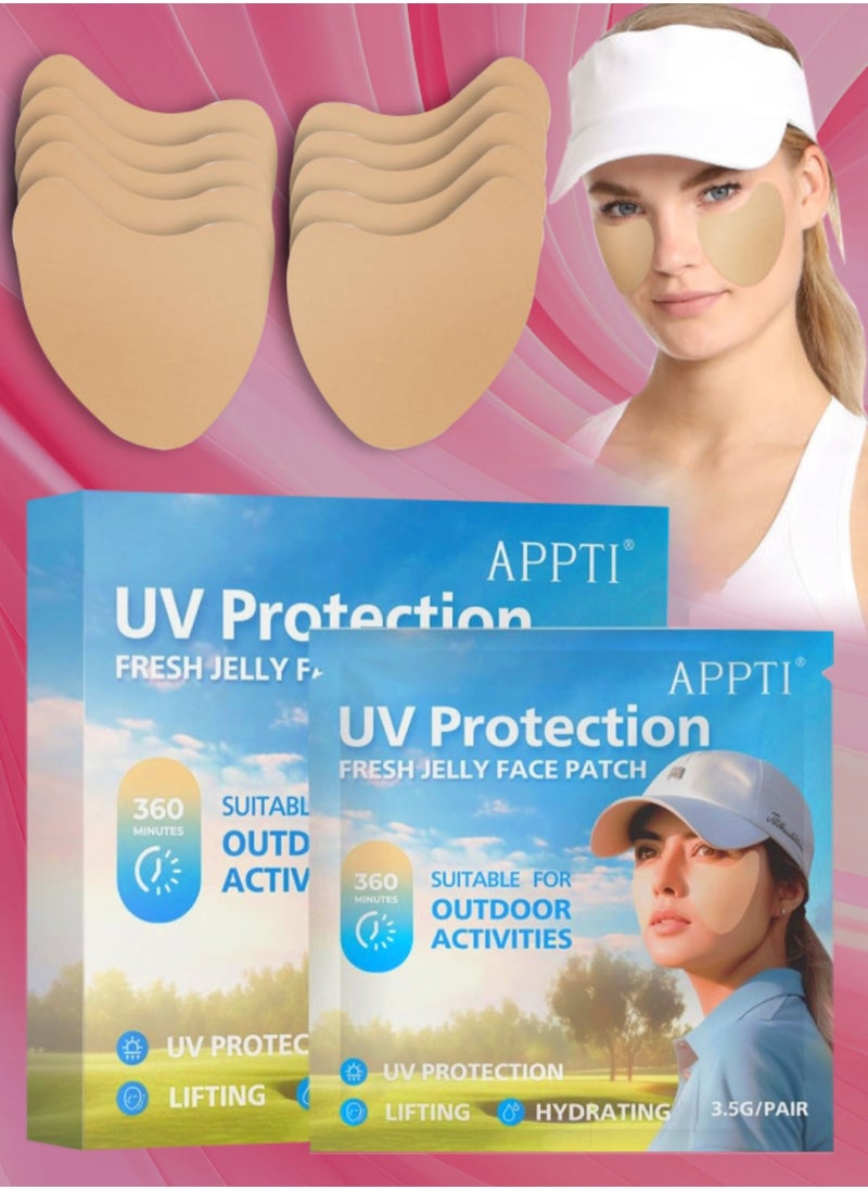 5 Pairs UV Protection Fresh Jelly Face Patch Sunlight Protection Jelly Face Patch Outdoor UV Protection Face Patch Golf Gel Facial Patches Hydrating Skin Care Sunscreen Patch Outdoor Activities Sun Patch