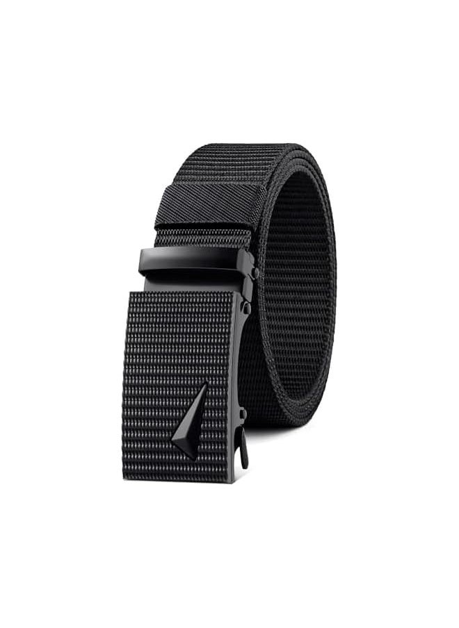 Tactical Belt for Men, Web Belt Tactical Belt, Men's Belt Automatic Metal Buckle, Adjustable Stretch Nylon Web Belt 125cm, Outdoor Work Belt Toothless Automatic Buckle Casual Sports Canvas Belt