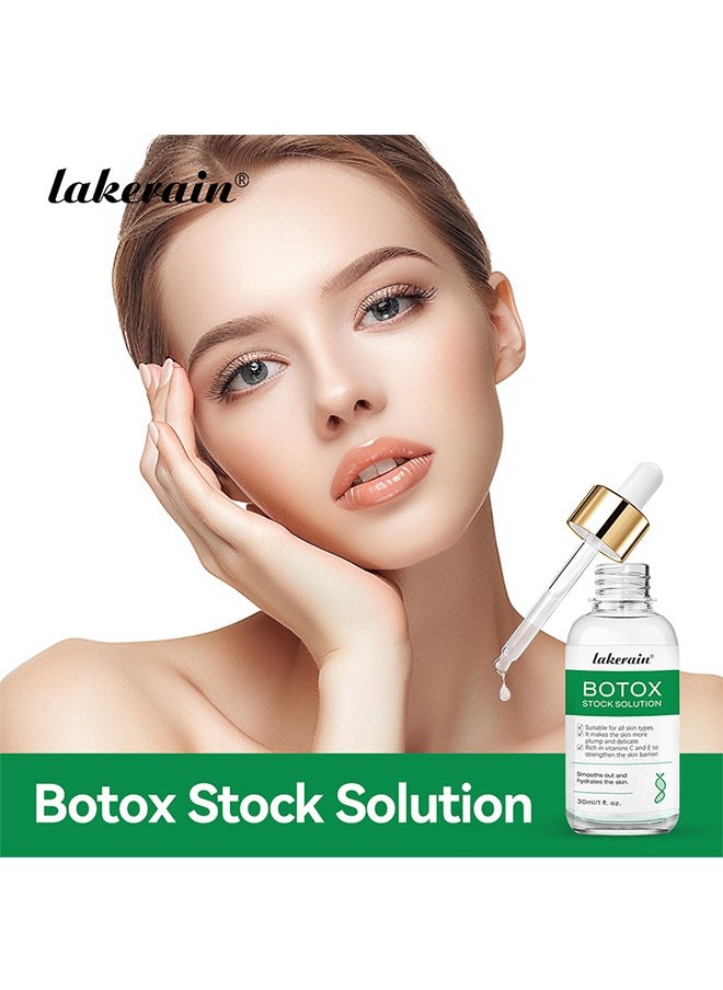 Botox Stock Solution，Facial Serum Smooth Out and Hydrates Skin Botox Stock Anti Aging Face Serum Reduce Skin Fine Lines Wrinkles Makes Skin Plump and Delicate Botox Anti Aging Serum 30ml