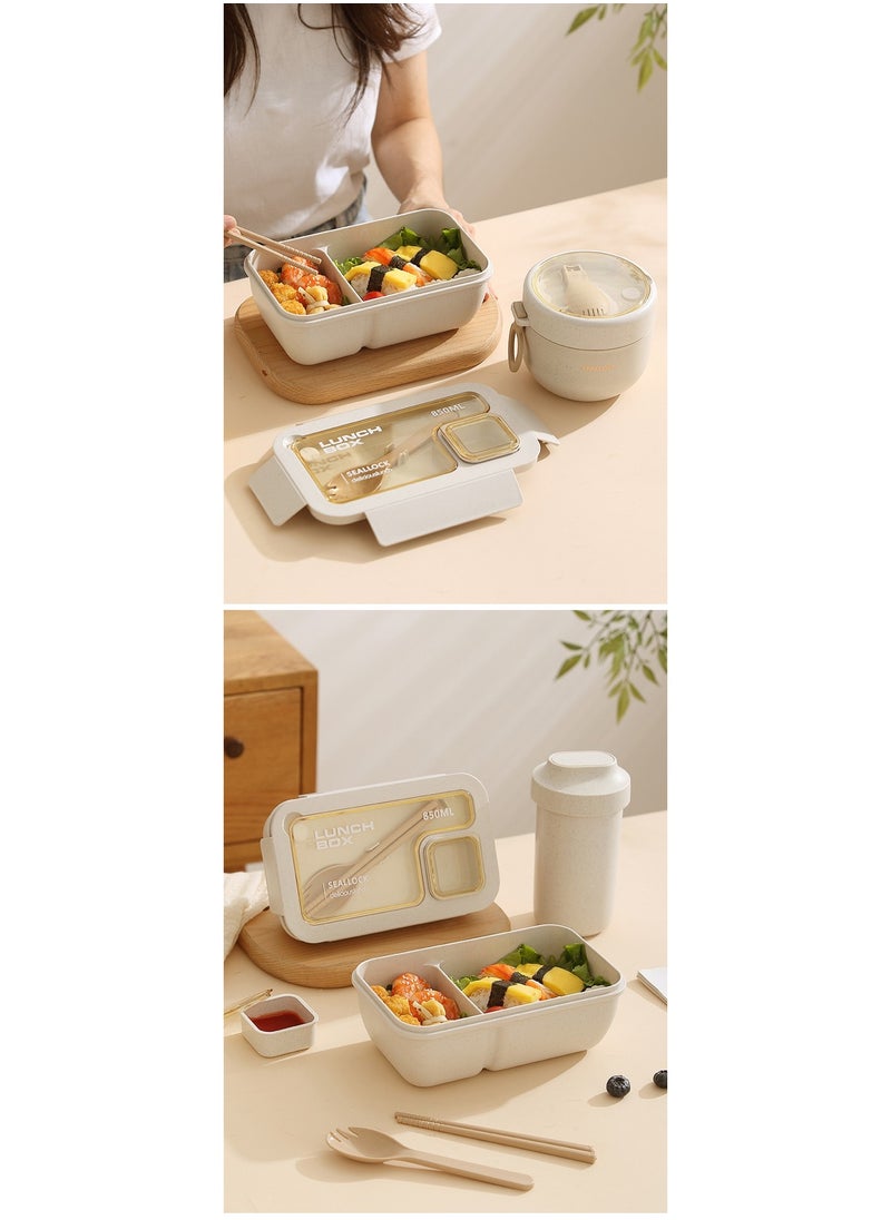 Eco-Friendly Microwave Safe Premium Lunch Box Set Waterproof Soup Bowl FREE Utensils and Thermal Insulated Bag