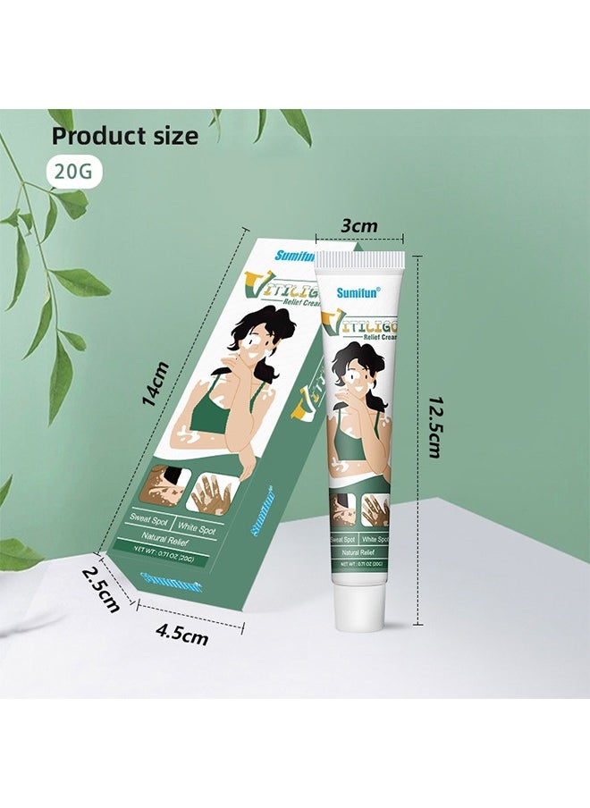 Vitiligo Relief Cream, Treatment for Skin Vitiligo Ointment, Fade White Spot and Improve Skin Pigmentation Cream, Vitiligo Cream for Skin Healthy Care 20G