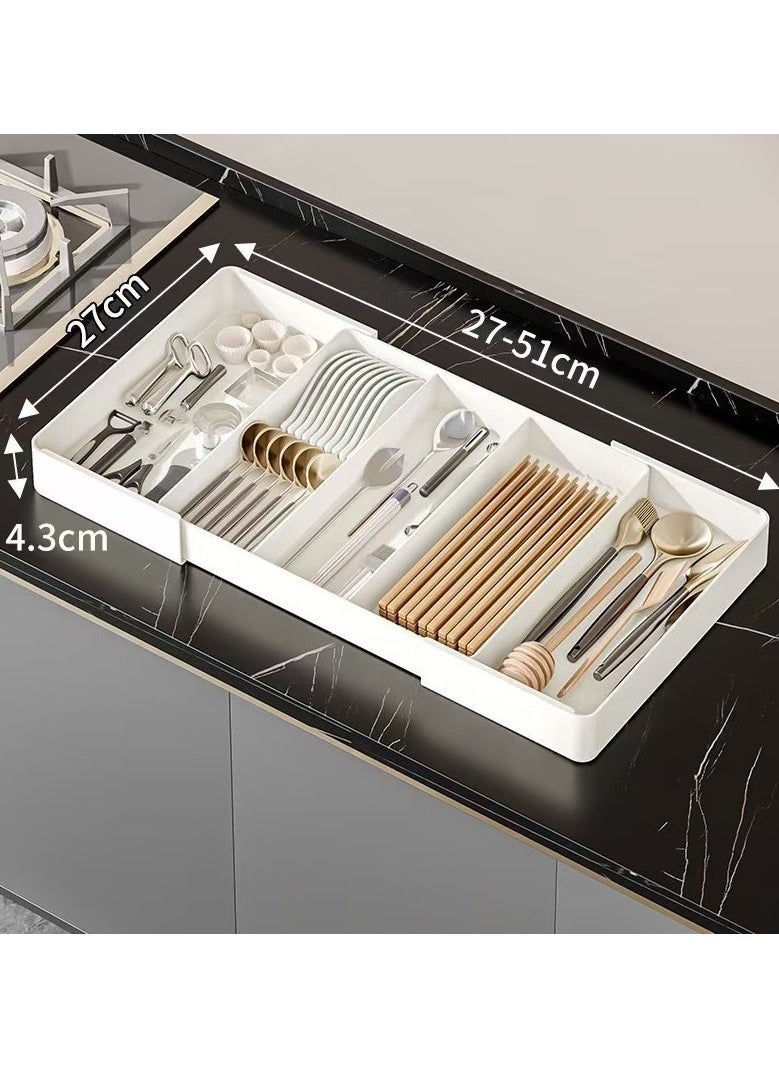 Kitchen Drawer Organizer Tray, Expandable Cutlery Tray, Silverware Organizer for Storing Organizing Cutlery, Spoons, Cooking Utensils, Gadgets