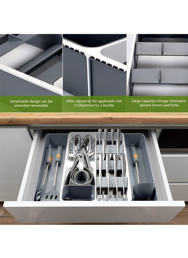 Kitchen Drawer Organizer,Silverware Organizer,Cutlery Holder Organizer,Expandable Cutlery Drawer,Adjustable Drawer Organizer Fork Spoon Knife Organization,For Kitchen Utensils and Flatware