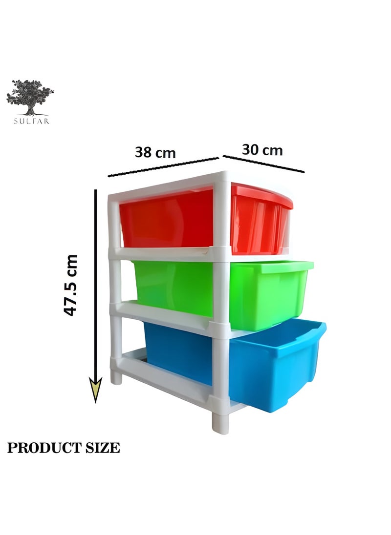 Sulfar 3XL Plastic Modular Drawer System for Home, Office, Hospital, Parlor, School, Doctors, Home and Kids (38cmx30cmx47.5cm) (3XL) (Multicolor)