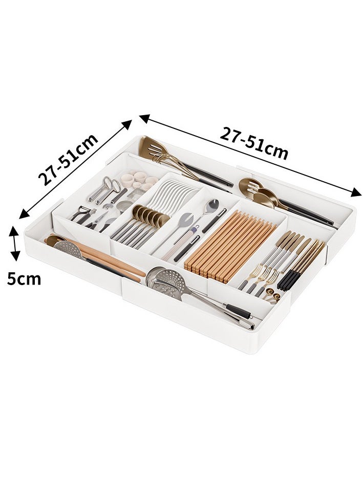 Kitchen Drawer Organizer Tray, Expandable Cutlery Tray, Silverware Organizer for Storing Organizing Cutlery, Spoons, Cooking Utensils, Gadgets