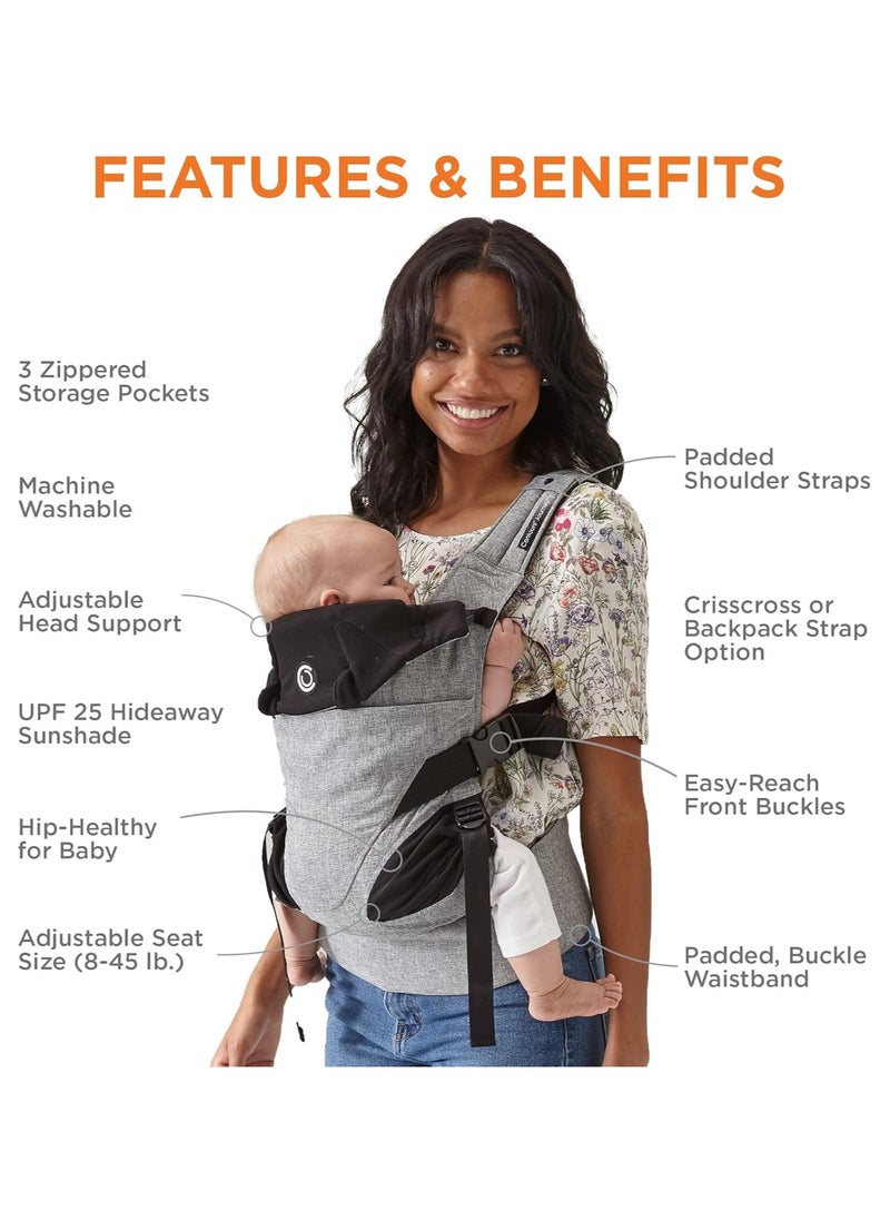 Contours Journey 5-In-1 Position Baby Carrier (3.6 - 20.41 kg) - Graphite