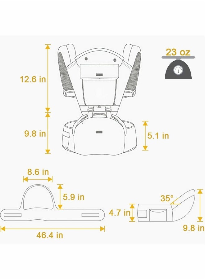 Baby Carrier 6-in-1 Baby Carrier with Waist Stool