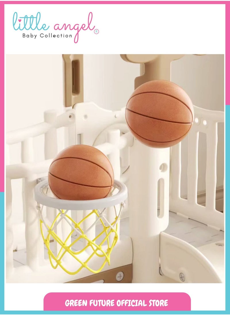 Kids Playset with Slide - Activity Center and Playhouse with Climber, Basketball Hoop, and Telescope for Indoor and Outdoor Use, Durable for Toddlers