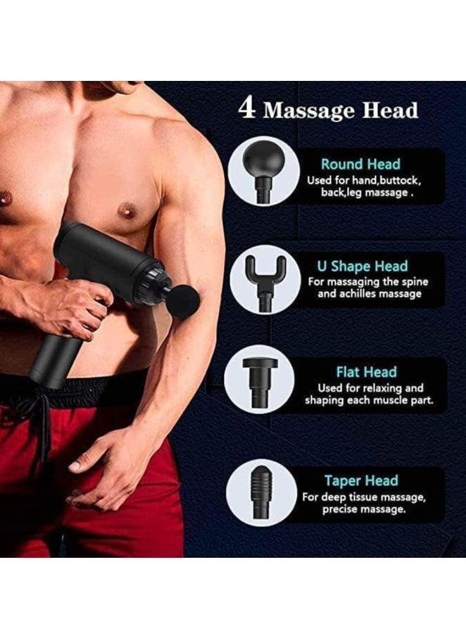 New Massage Gun – Percussion Muscle Massager Deep Tissue Massage Gun for Pain Relief, 4 Massage Heads, 6 Speed High-Intensity Vibration, Super Quiet Cordless Handheld Device for Relaxation & Recovery