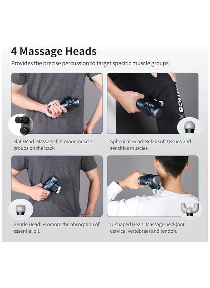 3 Massage Device for Athletes / Double Heads/ Portable /Deep Tissue for Body/Arms/Back Muscle Massager/Relief/Gym/Sports/Pain Recovery - Blue