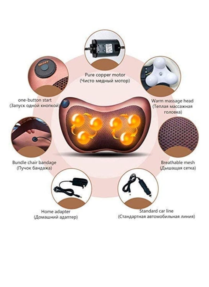 Multifunctional Massager Pillow Massager With 8 Massage Heads Heater Neck Massager Shoulder Massager Body Electric Massager For Home Office Car And Bed Use