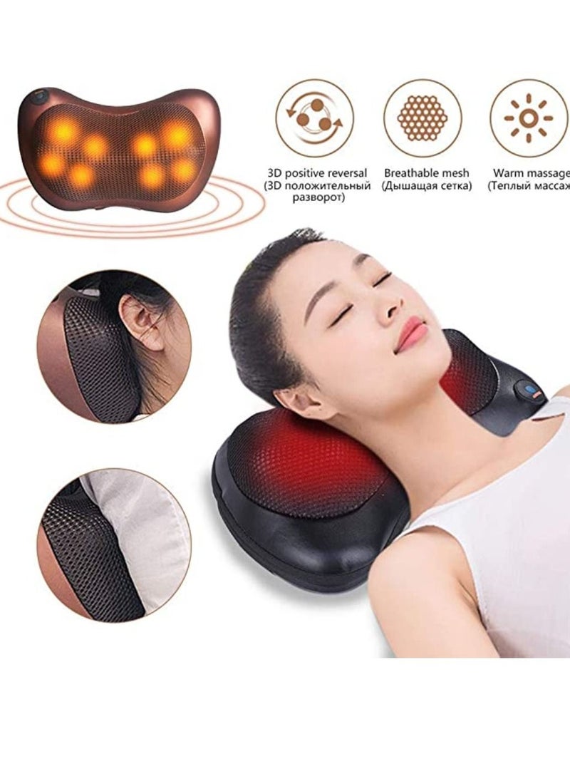 Multifunctional Massager Pillow Massager With 8 Massage Heads Heater Neck Massager Shoulder Massager Body Electric Massager For Home Office Car And Bed Use