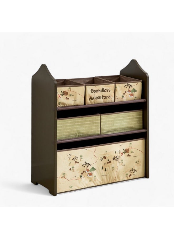 Adventurer Candice Colorchoc Fabric Storage Rack With 6 Bins 63 X 30 X 70 Cm