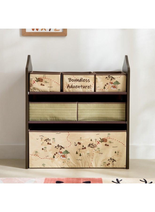 Adventurer Candice Colorchoc Fabric Storage Rack With 6 Bins 63 X 30 X 70 Cm