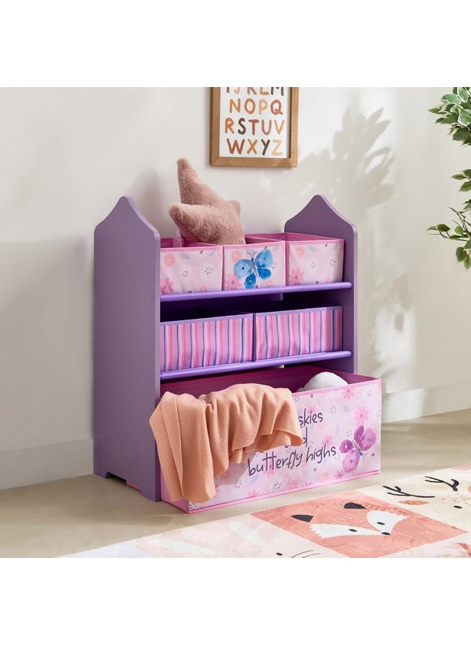 Meadows Candice Butterfly Fabric Storage Rack With 6 Bins 63 X 30 X 70 Cm