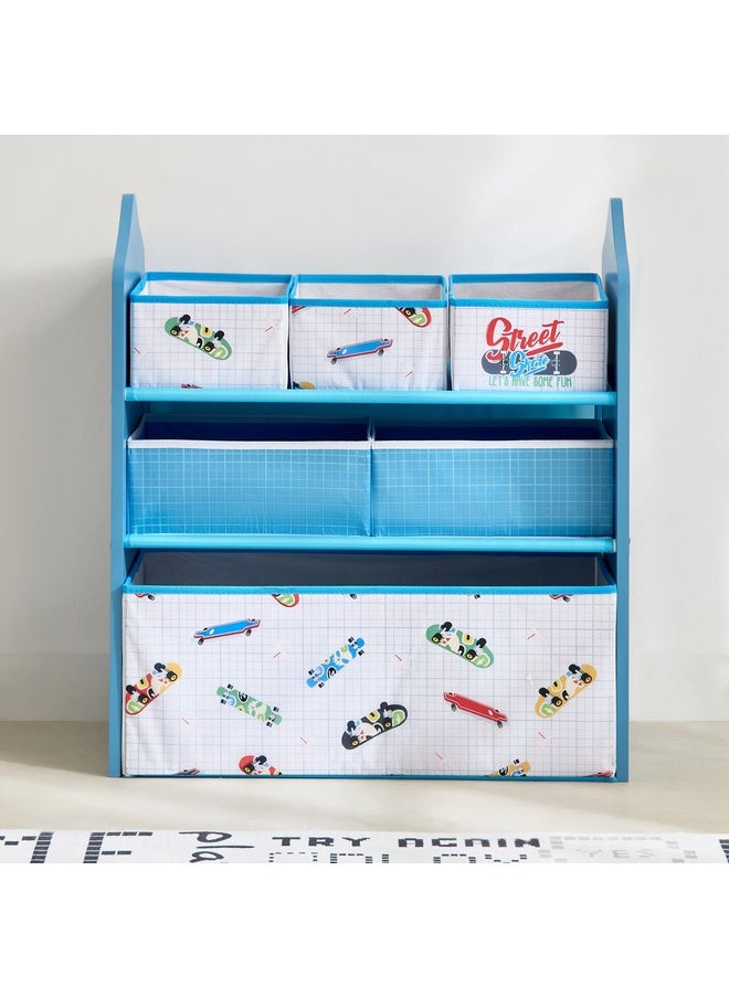 Gearhead Candice Baseball Fabric Storage Rack With 6 Bins 63 X 30 X 70 Cm