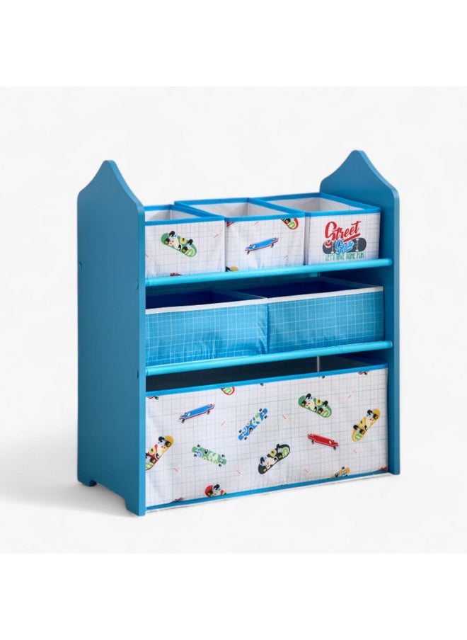 Gearhead Candice Baseball Fabric Storage Rack With 6 Bins 63 X 30 X 70 Cm