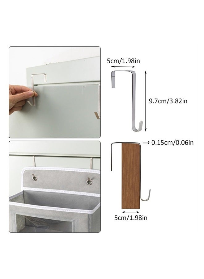 Over Door Storage Organiser, 4 Pockets Fabric Foldable Door Hanging Storage with Transparent Window, Foldable Wall Mount Organizer for Bathroom Baby Nursery Bedroom Living Room (Black)