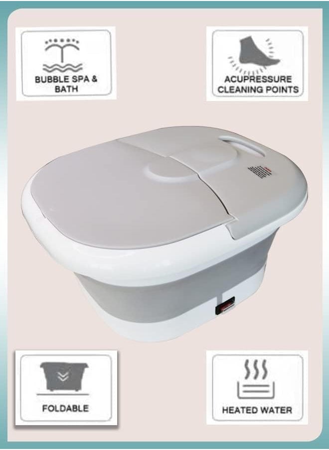 Shiatsu Acupoint Foot Bath Basin with Massaging Rollers Holistic Relaxation Pedicure Haven Travel-Friendly Multi-Functional for All Ages Ideal for Foot Soaking Muscle Pain Relief and More