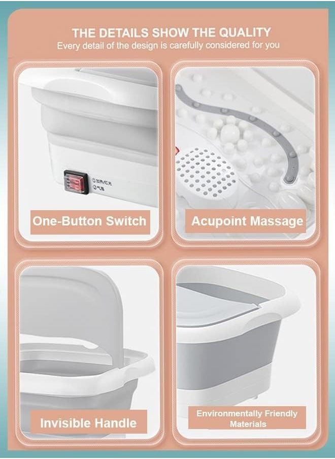 Shiatsu Acupoint Foot Bath Basin with Massaging Rollers Holistic Relaxation Pedicure Haven Travel-Friendly Multi-Functional for All Ages Ideal for Foot Soaking Muscle Pain Relief and More