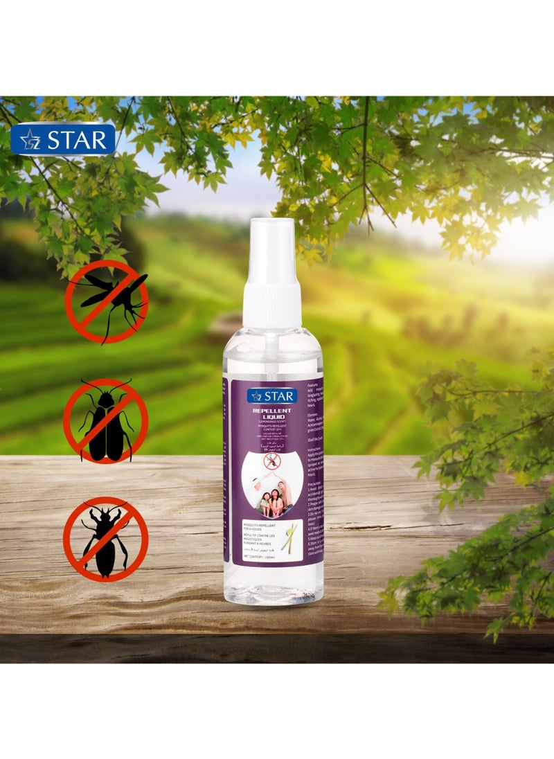 SZ STAR Mosquito Repellent Spray, All Natural, Deet Free Bug Spray, Made with Organic Extracts of Lemongrass & Peppermint, Tick & Insect Repellent Outdoors, 5x100ml