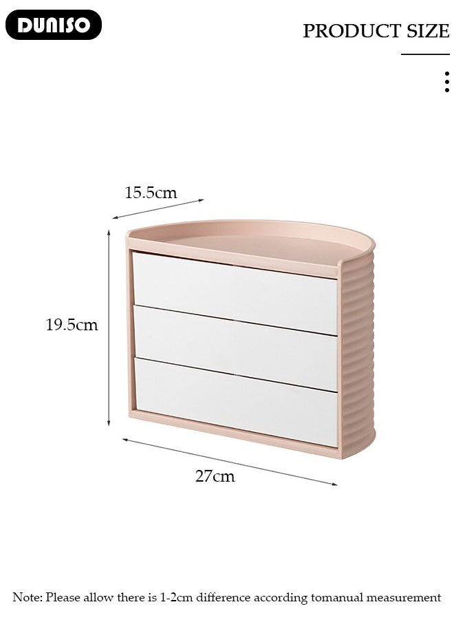 Multi-Function Rotating Storage Organizer,Cosmetic Storage Box,Rotating Storage Box Desktop Placement Half Circle Student Children Stationery Storage Box,Half Circle Rotating Universal Bathroom Organization Solution Holder