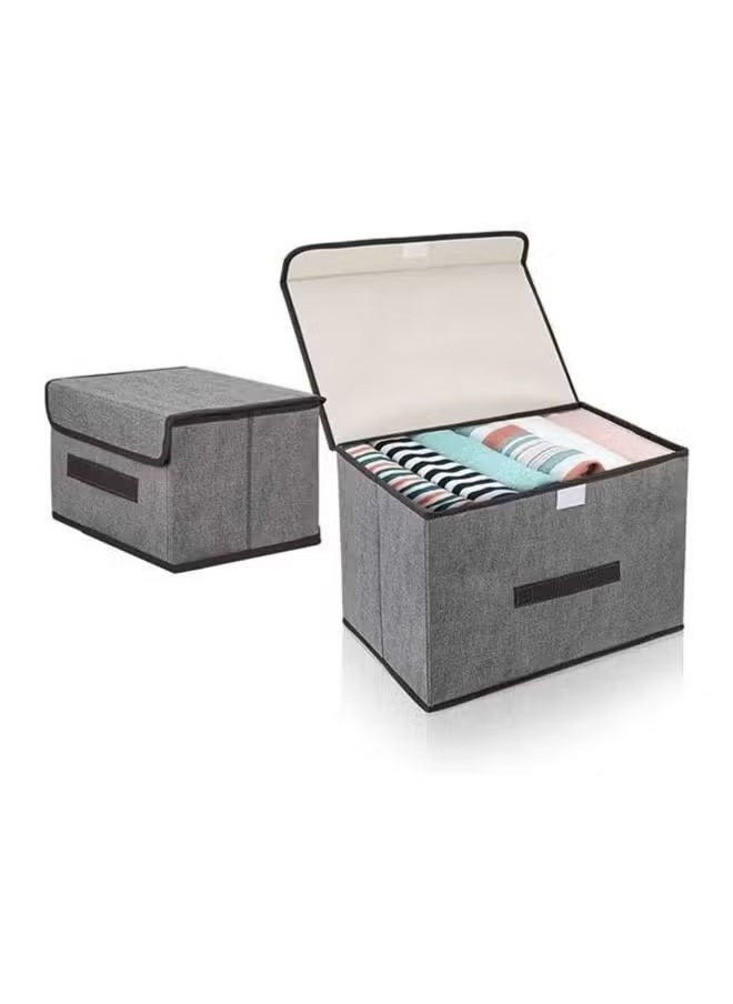 4 foldable storage boxes with gray lid, large box 36x23x24cm, small box 25x16x19cm