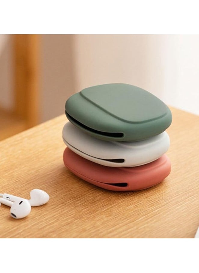 Portable Bag Charging Cable,Silicone Data Cable Storage Box,Multifunction Travel Cable Organizer, for Wired Earbuds