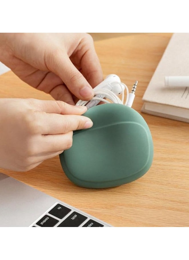 Portable Bag Charging Cable,Silicone Data Cable Storage Box,Multifunction Travel Cable Organizer, for Wired Earbuds