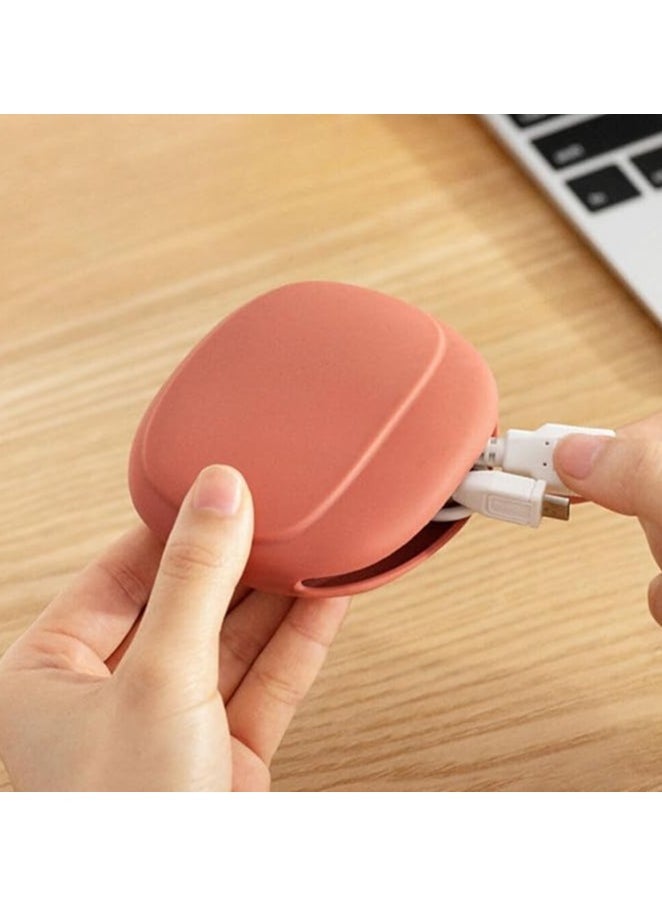 Portable Bag Charging Cable,Silicone Data Cable Storage Box,Multifunction Travel Cable Organizer, for Wired Earbuds