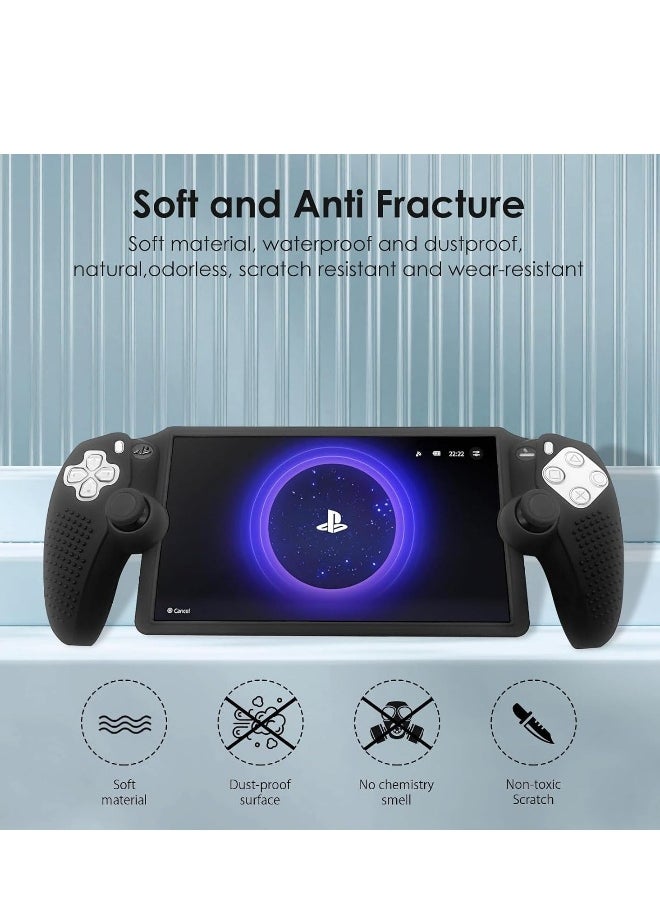 Playstation Portal Case Silicone Shock Absorption Anti Fingerprint Scratch Resistant Cover Black