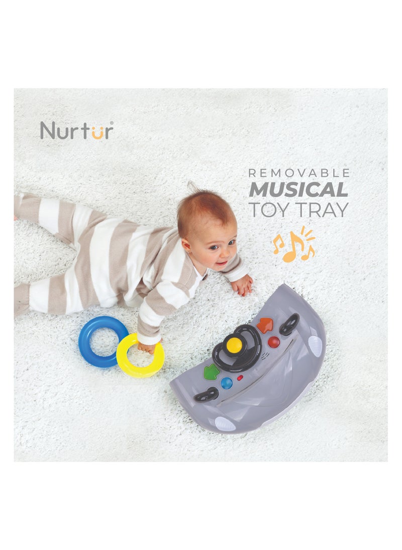 Nurtur 4 In 1 Baby Multi Walker-rocking Function- Music - 5 Height Adjustment- feeding table, car mould, easy fold - Multi