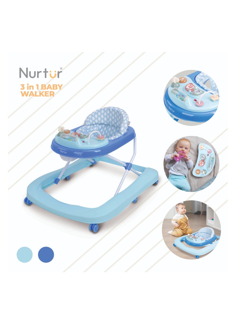 Nurtur 3 In 1 Baby Multi Walker-rocking Function- Music - 3 Height Adjustment, easy fold - Multi