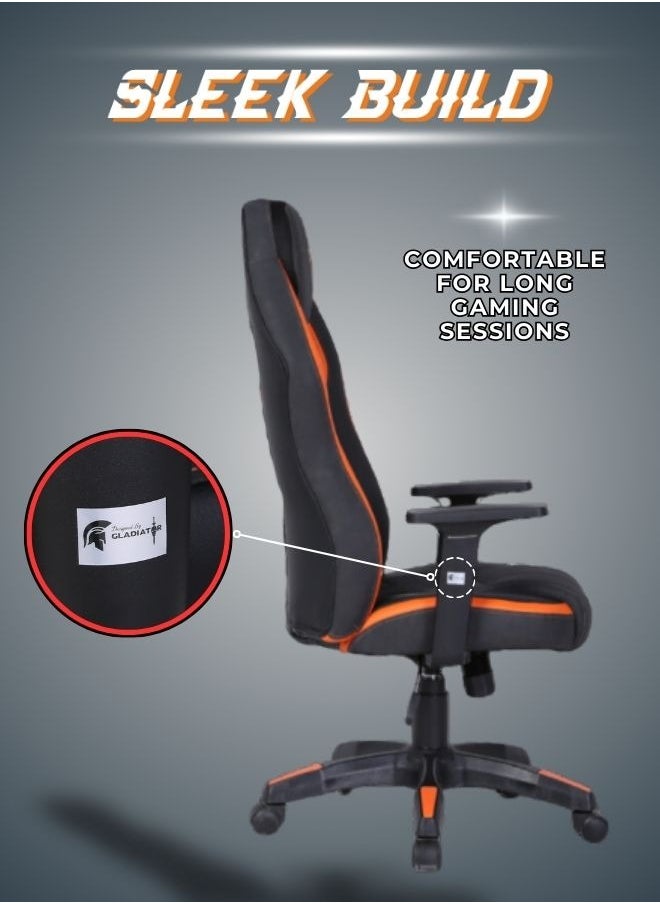 Pro Racing Style Gaming Chair with Premium PU Leather Ergonmic Cushion and Adjustable Backrest for Ultimate Gaming Comfort 128.5 x 65.5cm