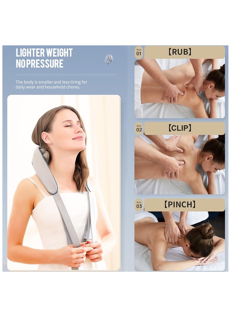 Mini Neck Massager, Shiatsu Back Neck Massager with Heat, Electric Massager for Back & Shoulder, Massage Pillow for Neck, Back, Shoulder, Leg, Deep Massage at Home for Muscle Relaxation