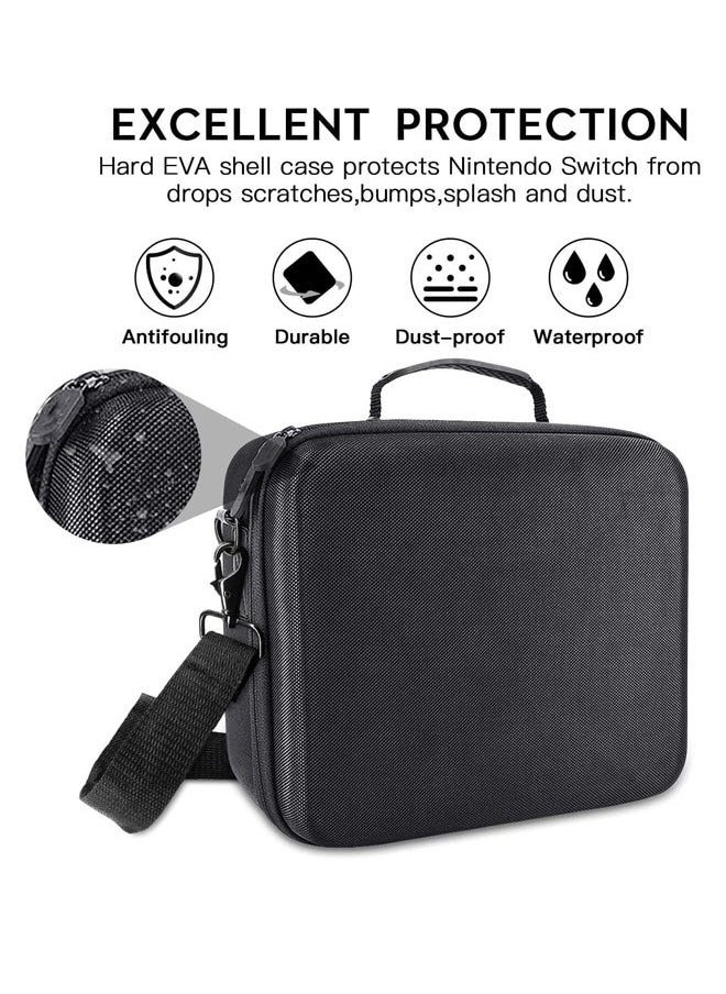 Hard Switch Case Compatible with Nintendo Switch and Switch OLED Model Full Protection Hard Switch Carrying Case Travel Bag fit Switch Console Pro Controller Accessories