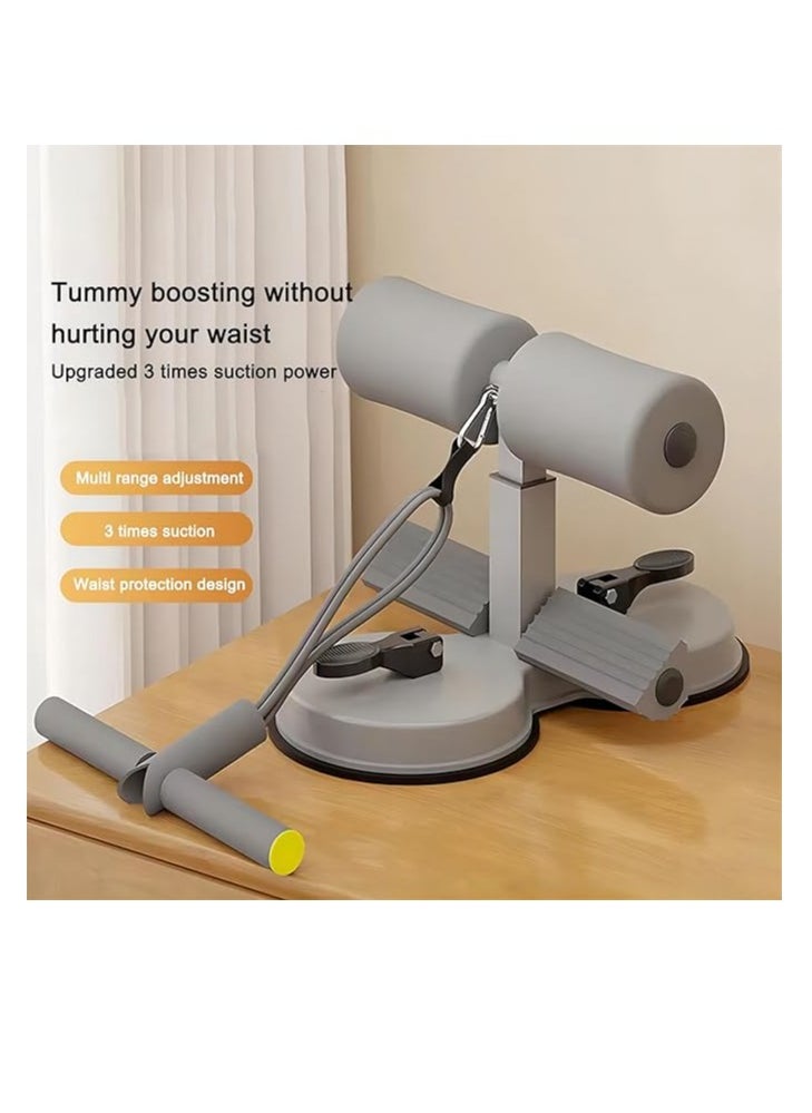 Sit Up Machine Sit-Up Foot holder with Elastic 2 Suction Cups and Tension Rope for Abdomen Arm Leg Stretching Slimming (Black)