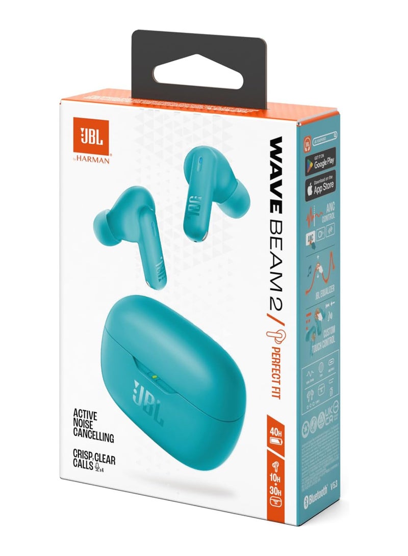 Wave Beam 2 True Wireless Noise Cancelling Earbuds, JBLWBEAM2BLU blue