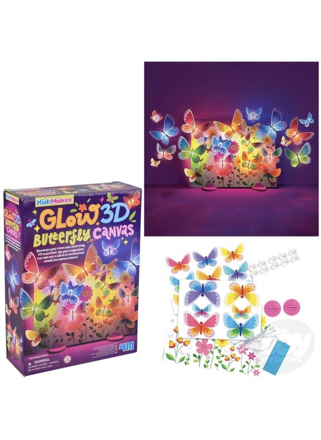 4M KidzMaker Glow 3D Butterfly Canvas Art & Craft Kit